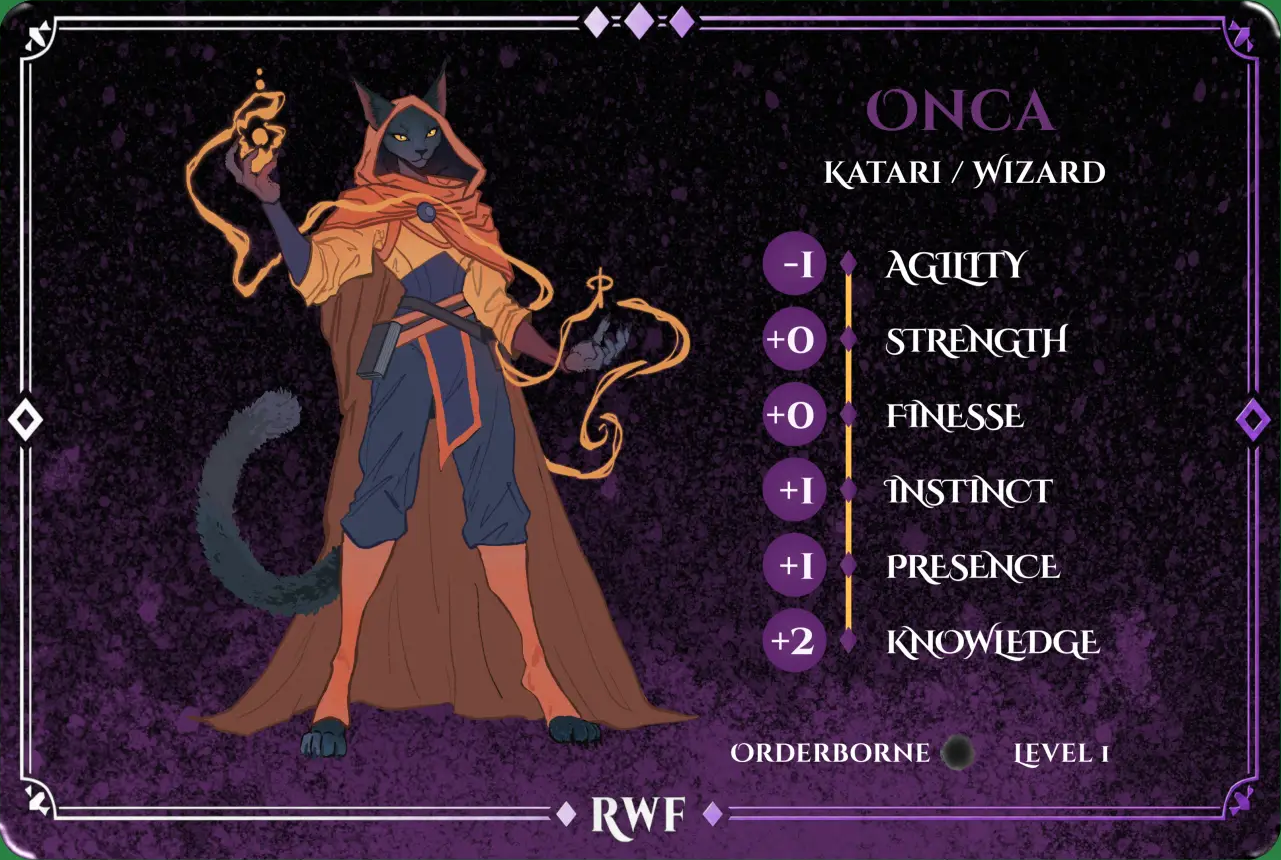 Onca — Katari Wizard character card